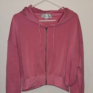Vintage Havana Pink Zip-Up Hoodie